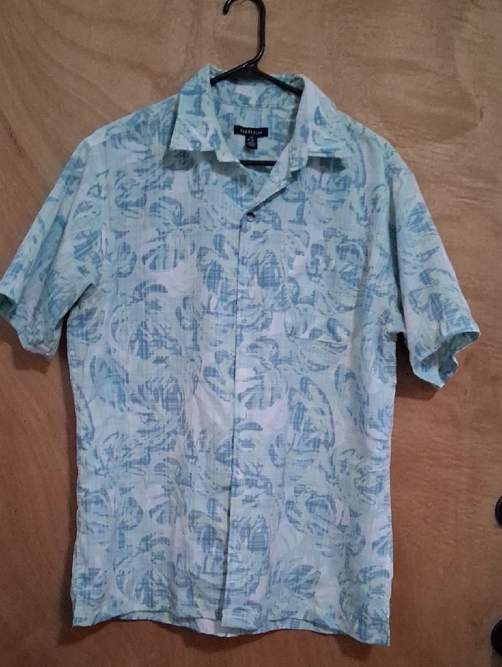 Tommy Bahama Pale Blue & White Abstract Print Short-Sleeve Shirt